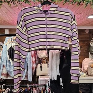 Cropped Y2k Zip Sweater With Hood